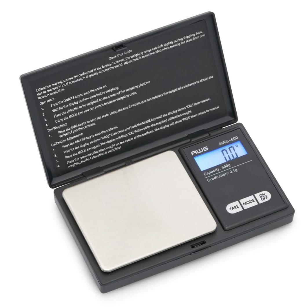 An AWS-600 Digital Pocket Scale 0.1g.