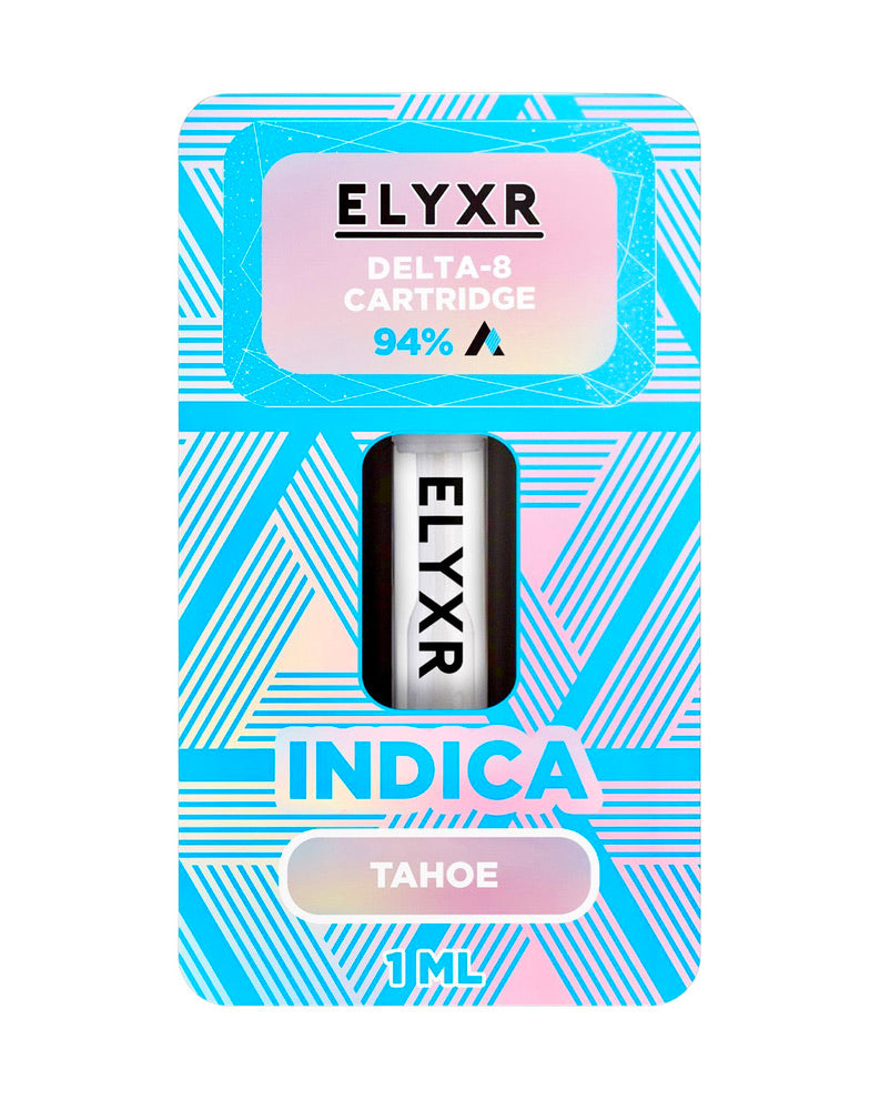 A Tahoe Indica Elyxr LA Delta 8 THC Cartridge (1g/1mL).