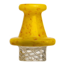 Load image into Gallery viewer, A yellow Fritted Spinner Carb Cap.
