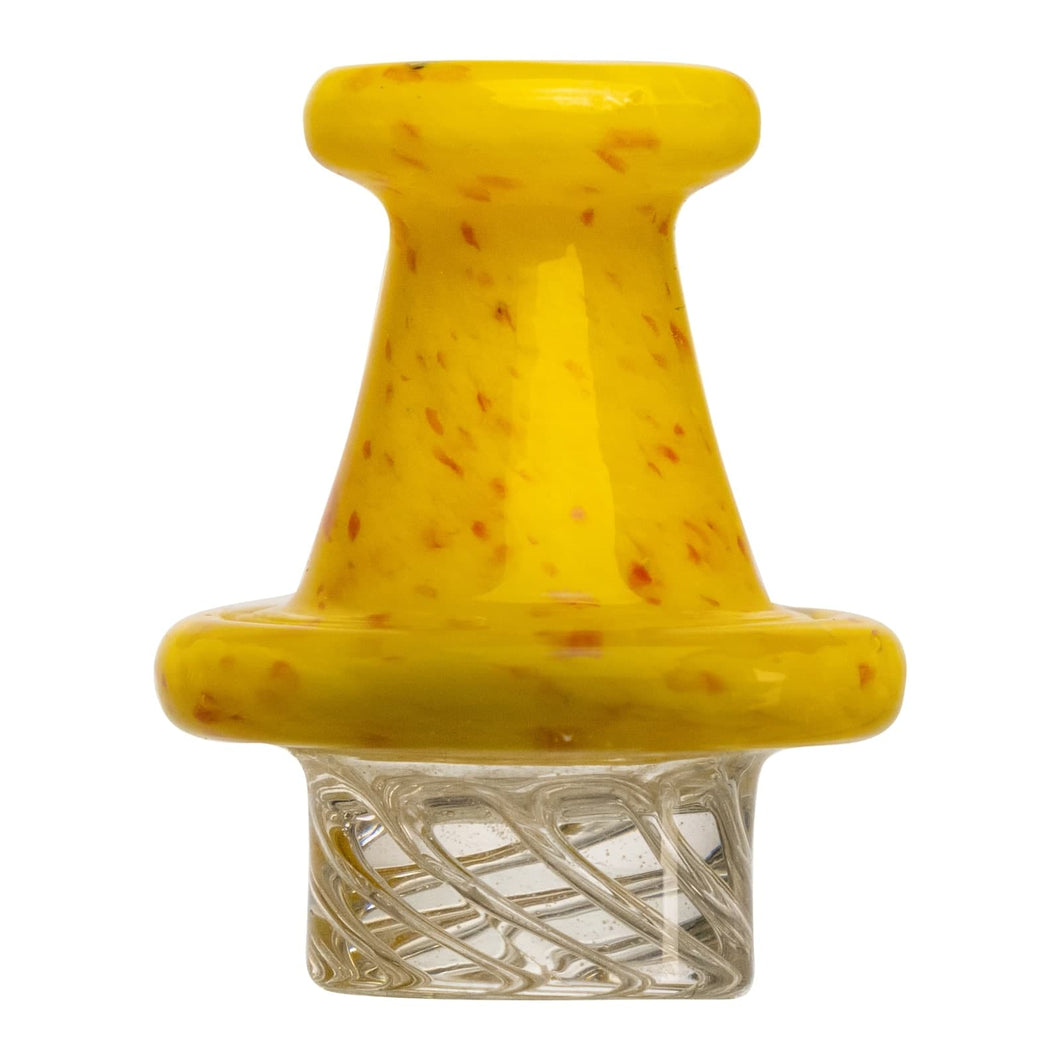 A yellow Fritted Spinner Carb Cap.