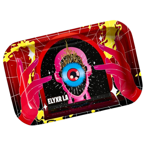 A Elyxr LA Red Eye Psychedelic Rolling Tray.