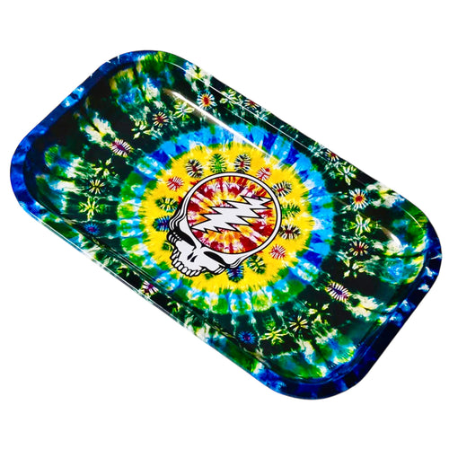 A Blazy Susan Grateful Dead Tie-Dye Stealie Rolling Tray.