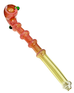 An amber Fumed Frit Colored Gandalf Hand Pipe.