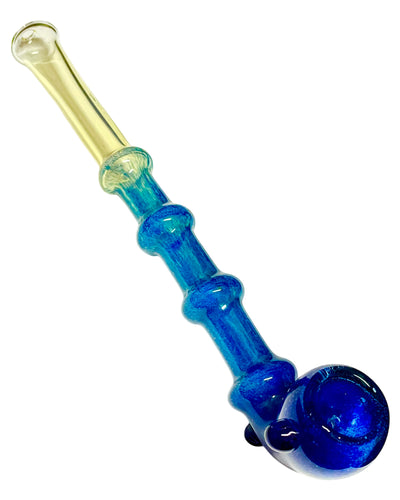 A blue Fumed Frit Colored Gandalf Hand Pipe.