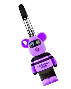 A purple Lookah Bear Cart Battery with a cartridge on it.