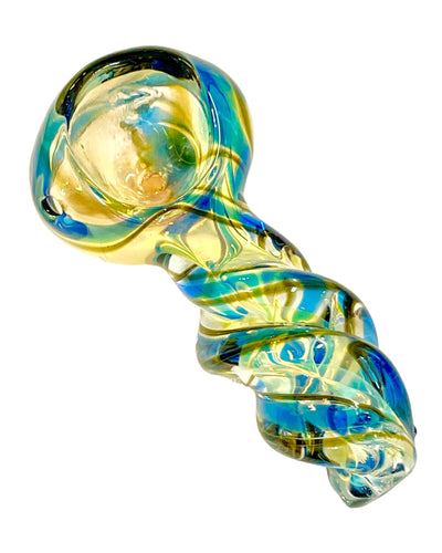 A Blue Fumed Twist Mini Pipe.