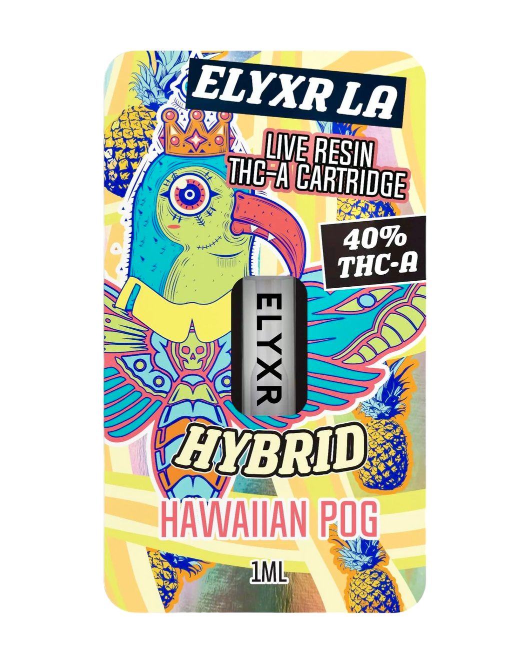 A Hybrid Hawaiian POG Elyxr LA Live Resin THC-A Cartridge (1 gram/1mL).