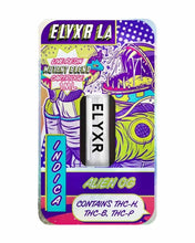 Load image into Gallery viewer, An Indica Alien OG Elyxr LA Live Resin Mutant Blend (THC-P, THC-B, THC-H) Cartridge (1 gram/1mL).
