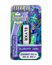 Load image into Gallery viewer, A Hybrid Blueberry Swirl Elyxr LA Live Resin Mutant Blend (THC-P, THC-B, THC-H) Cartridge (1 gram/1mL).
