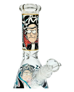 The neck and joint of a Punk Rick Sanchez Glass Beaker Bong.