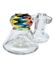 Load image into Gallery viewer, The base and mini circ perc of a Multicolor Middle Mini Dab Rig.
