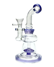 Load image into Gallery viewer, A purple Wide Base Milky Colored Bong.
