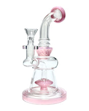 Load image into Gallery viewer, A pink Wide Base Milky Colored Bong.
