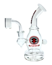 Load image into Gallery viewer, The side of a red and white Encore Peanut Dab Rig.
