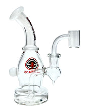 Load image into Gallery viewer, The side of a red and white Encore Peanut Dab Rig.
