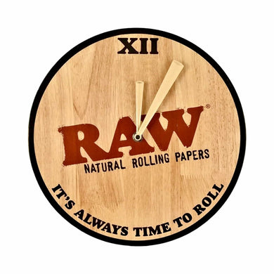 A RAW Wooden Wall Clock.