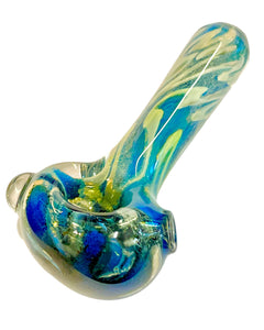 A TKO Glassworks Frit Inside Out Ghost Spoon Hand Pipe.