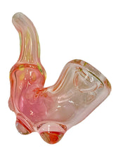 Load image into Gallery viewer, A Pink Inside Out Fumed Dot Sherlock Pipe.
