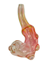 Load image into Gallery viewer, A Pink Inside Out Fumed Dot Sherlock Pipe.
