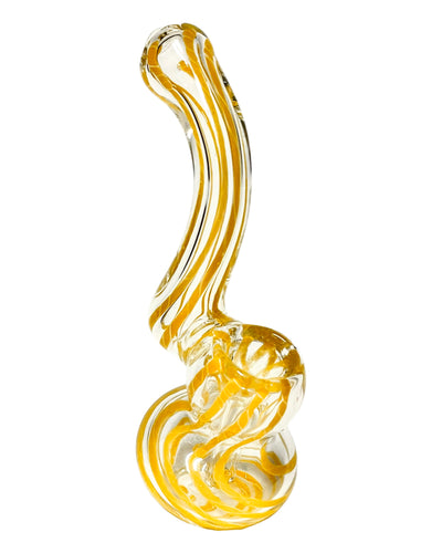 A yellow Mini Colored Stripe Bubbler.